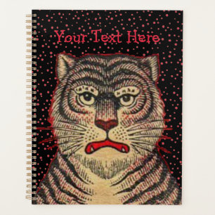 Agenda Cabeza de tigres asiáticos a rayas Fierce Face Red