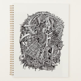 Agenda Cabezal rancio, dibujo con tinta