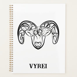 Agenda Cabra/oveja tribal negra y blanca