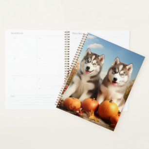 Agenda Cachorro Alaskan Malamute Delicia de Otoño Calabaz