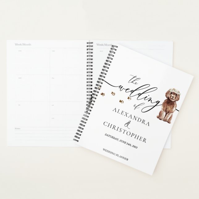 Agenda cachorro de Cavapoo marrón Boda Amor Perro (Demostración)