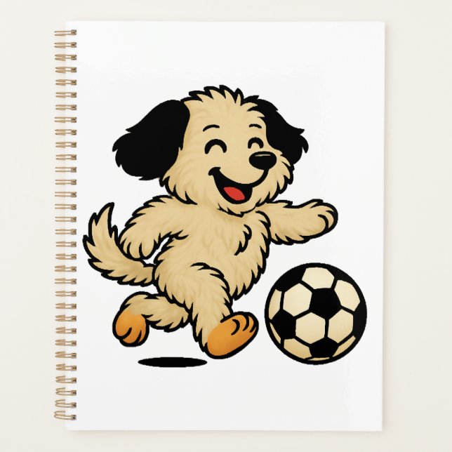 Agenda Cachorro jugando fútbol (Anverso)
