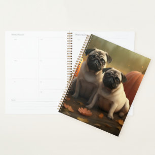 Agenda Cachorro Pug Delicia de Otoño Calabaza