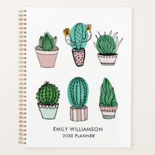 Agenda Cacti suculents ilustracion nombre personalizado