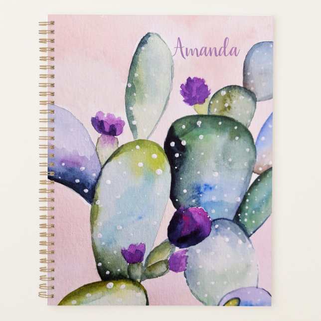 Agenda Cactus De Flor Púrpura (Nopal) (Anverso)