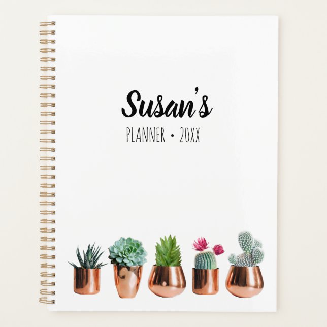Agenda Cactus & Succulens en ollas de oro Rosa (Anverso)