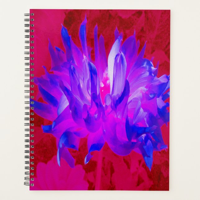 Agenda Cactus Violeta Azul y Rosa Caliente Dahlia (Anverso)