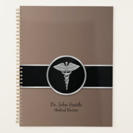 Agenda Caduceto médico de plata profesional