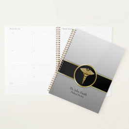 Agenda Caduceto Médico Oro Profesional