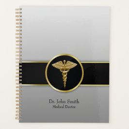 Agenda Caduceto Médico Oro Profesional