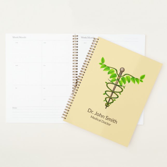 Agenda Caduceus Green alternativo deja medicina beige (Demostración)