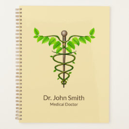 Agenda Caduceus Green alternativo deja medicina beige