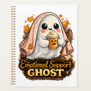 Agenda Café de Halloween con fantasma de apoyo emocional