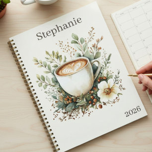 Agenda Café Floral Personalizado