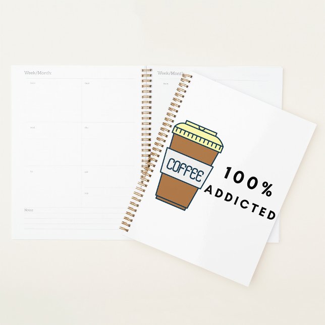 Agenda Café Lover Diseño Cafeína 100% Addicted (Subido por el creador)