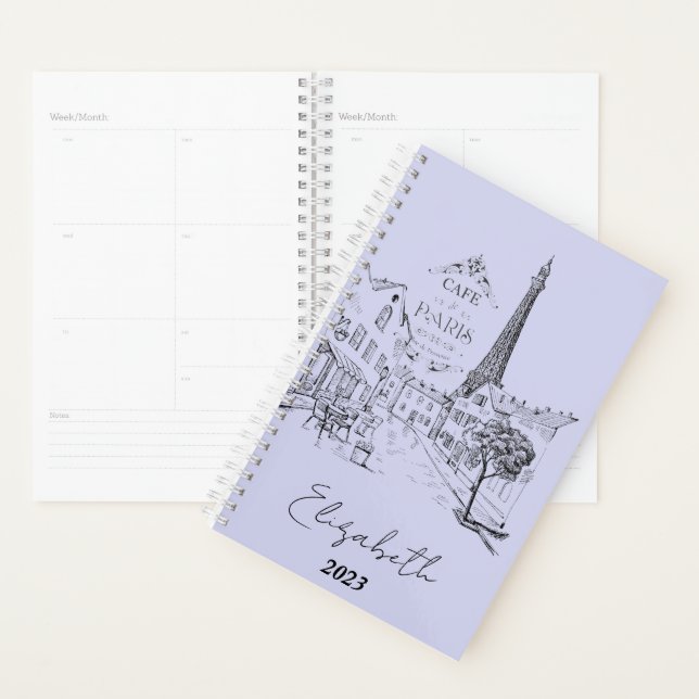 Agenda Cafe Paris personalizado, año personalizado (Demostración)