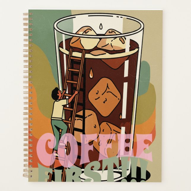 Agenda Café primero - Arte de café retro con hielo (Anverso)