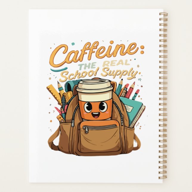 Agenda Cafeína – El verdadero suministro escolar – Profes (Reverso)