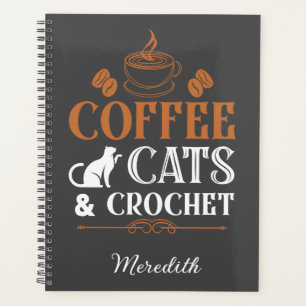 Agenda Cafés y planificación de espiral crochet
