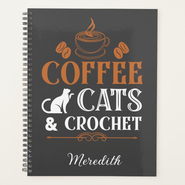 Agenda Cafés y planificación de espiral crochet (Anverso)