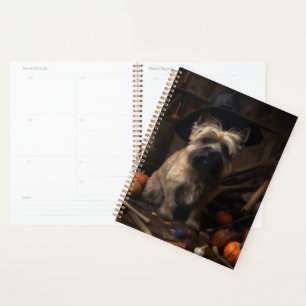 Agenda Cairn Terrier arroja calabazas de Halloween Scary