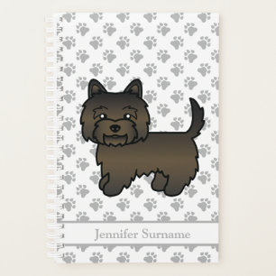 Agenda Cairn Terrier Atigrado Oscuro Perro de Dibujos Ani