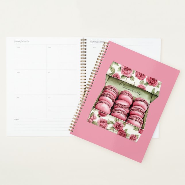 Agenda Caja de Macarons de Rosas Rosadas Bonitas (Demostración)