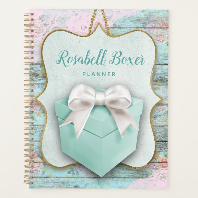 Agenda Caja de regalo Bow Shabby Chic Planner (Anverso)