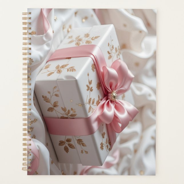 Agenda caja de regalo de seda rosa encantadora (Anverso)