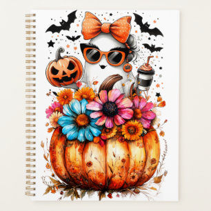 Agenda Calabaza acuarela de caída floral