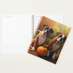 Agenda Calabaza deslumbrante Boxer Puppy Autumn