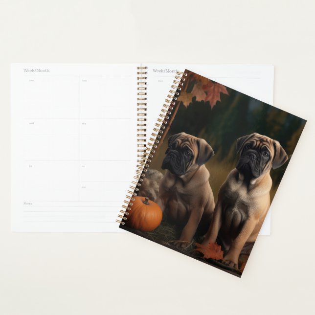 Agenda Calabaza deslumbrante de bullmastiff Puppy otoño (Demostración)