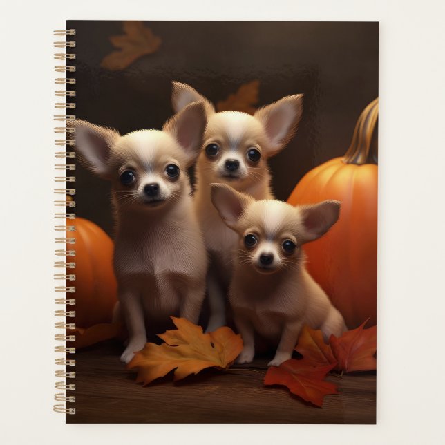 Agenda Calabaza deslumbrante de Chihuahua Puppy Autumn (Anverso)