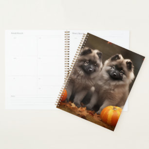 Agenda Calabaza deslumbrante de Keeshond Puppy Autumn