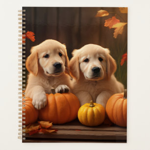 Agenda Calabaza deslumbrante de otoño de Golden Retriever