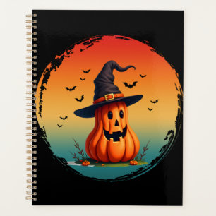 Agenda calabaza divertida vintage otoño temporada de otoñ
