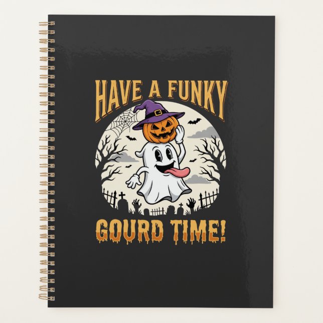 Agenda Calabaza Fantasma de Halloween Funky (Anverso)