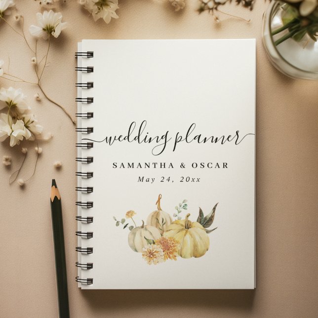 Agenda Calabaza y Flores Acuarela de Otoño de Moda (Subido por el creador)