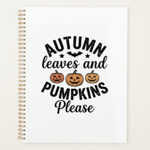 Agenda Calabazas de Hojas de Otoño Por Favor Vintage Hall