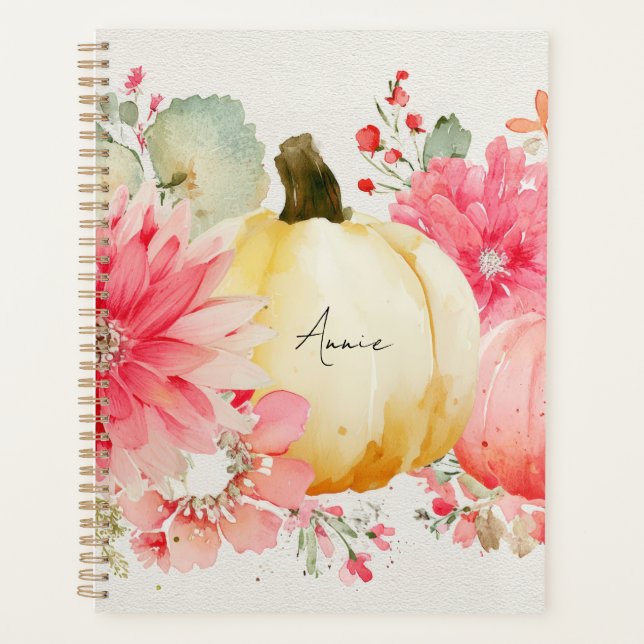 Agenda Calabazas y flores de otoño (Anverso)