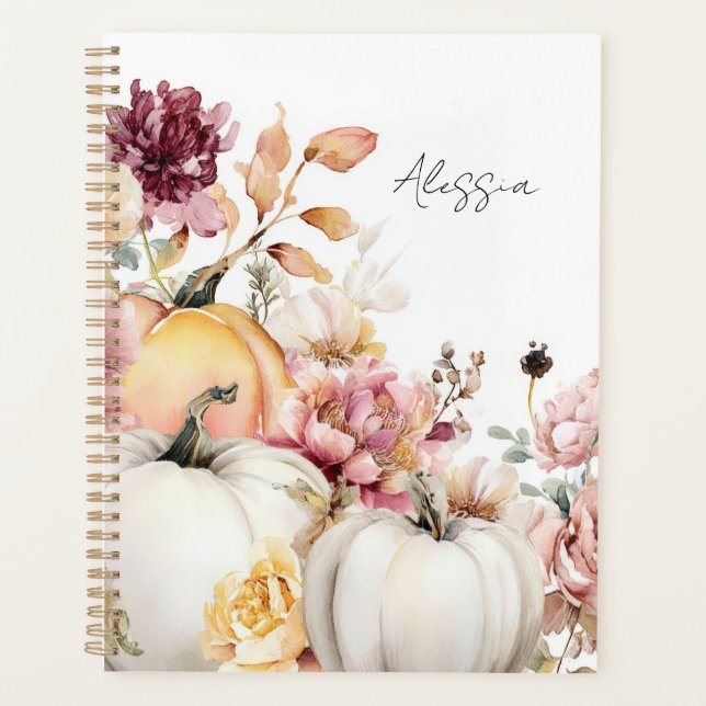 Agenda Calabazas y flores de otoño (Anverso)