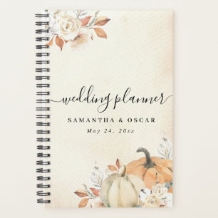 Agenda Calabazas y flores rusticas de Naranja otoñal