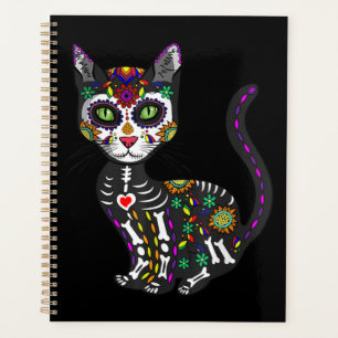Agenda Calavera de azúcar Gato Mexicano Halloween Día D