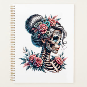 Agenda Calavera de Mujer Día de los Muertos Esqueleto