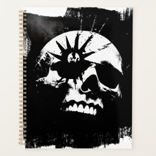 Agenda Calavera de punk en blanco y negro