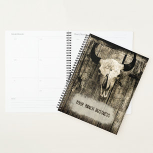 Agenda Calavera de toro occidental Vieja Sepia Rustic