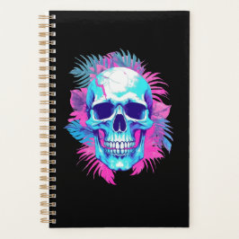 Agenda Calavera Floral al Estilo Vaporwave
