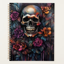 Agenda Calavera gótica y flores