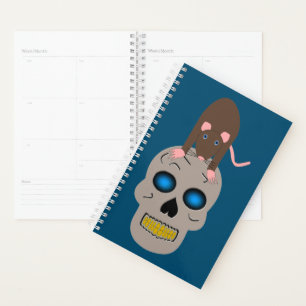 Agenda Calavera gótica y Rat Halloween