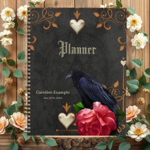Agenda Calavera gótica y Raven.